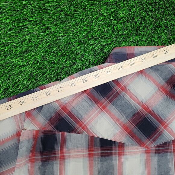 Vintage Ely-Cattleman Pearl Snap Shirt XL 25x32 Shadow Plaid - Picture 3 of 12
